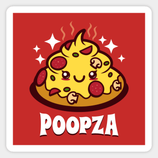 Funny Cute Kawaii Pizza Kawaii Poop Original Cartoon For Kids Sticker